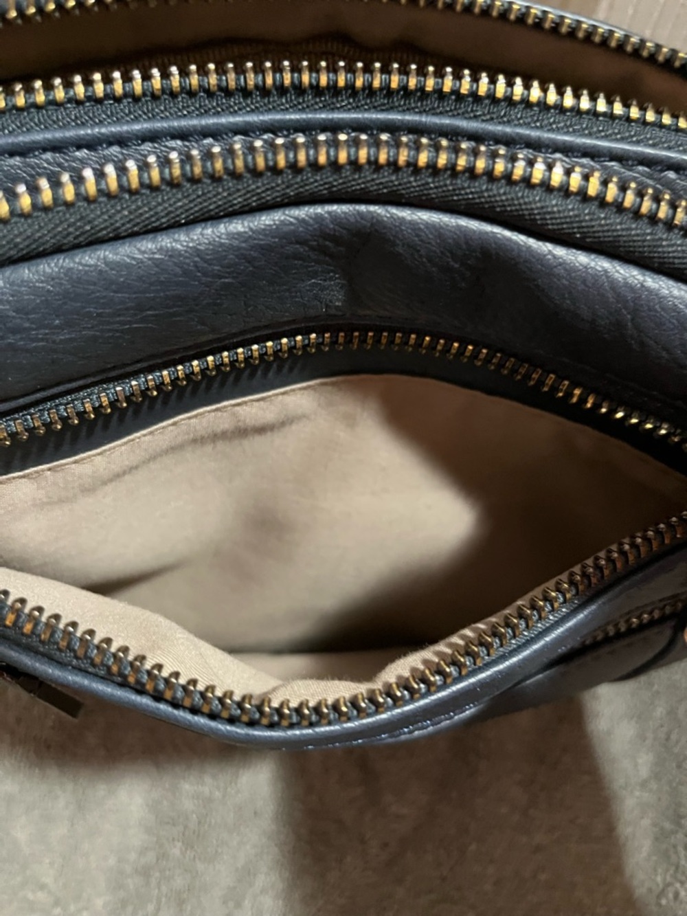 TELENA Navy Blue Crossbody Bag Multi Zip Compartments Adjustable Strap - Picture 11 of 14